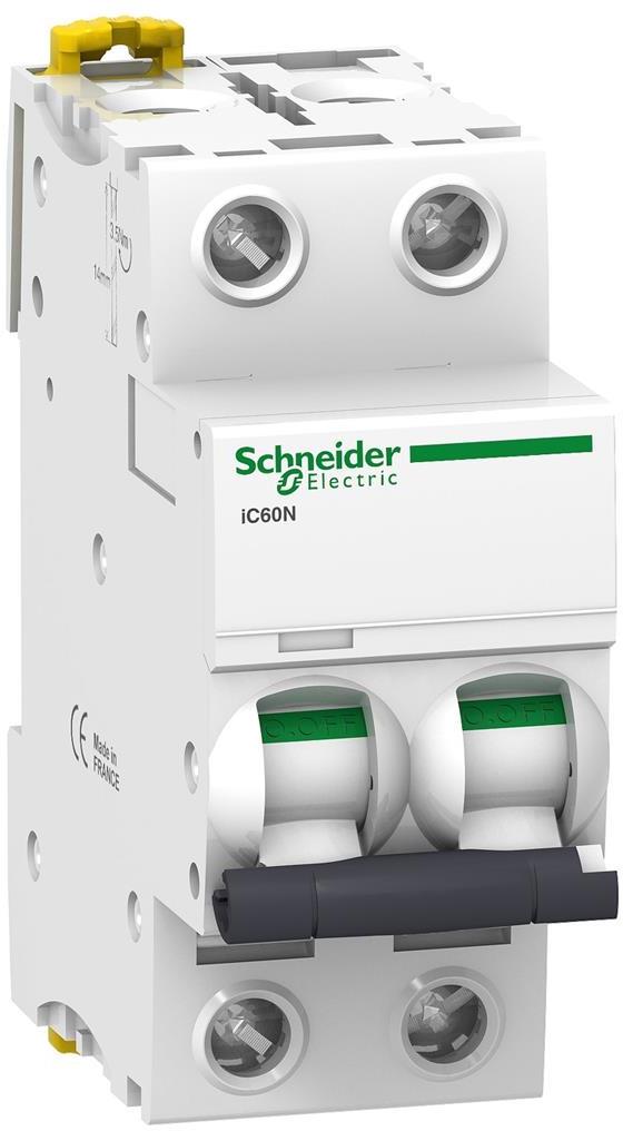 Автоматичен прекъсвач Acti 9 iC60N 2P 3A крива D 6kA SE, SCHNEIDER ELECTRIC НИСКО НАПРЕЖЕНИЕ, A9F75203