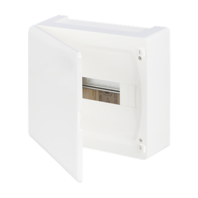 Табло за открит монтаж 1x8мод. SecoraLine с бяла НЕ прозрачна врата и Н и РЕ клеми ABB, 4TBD640004C0100