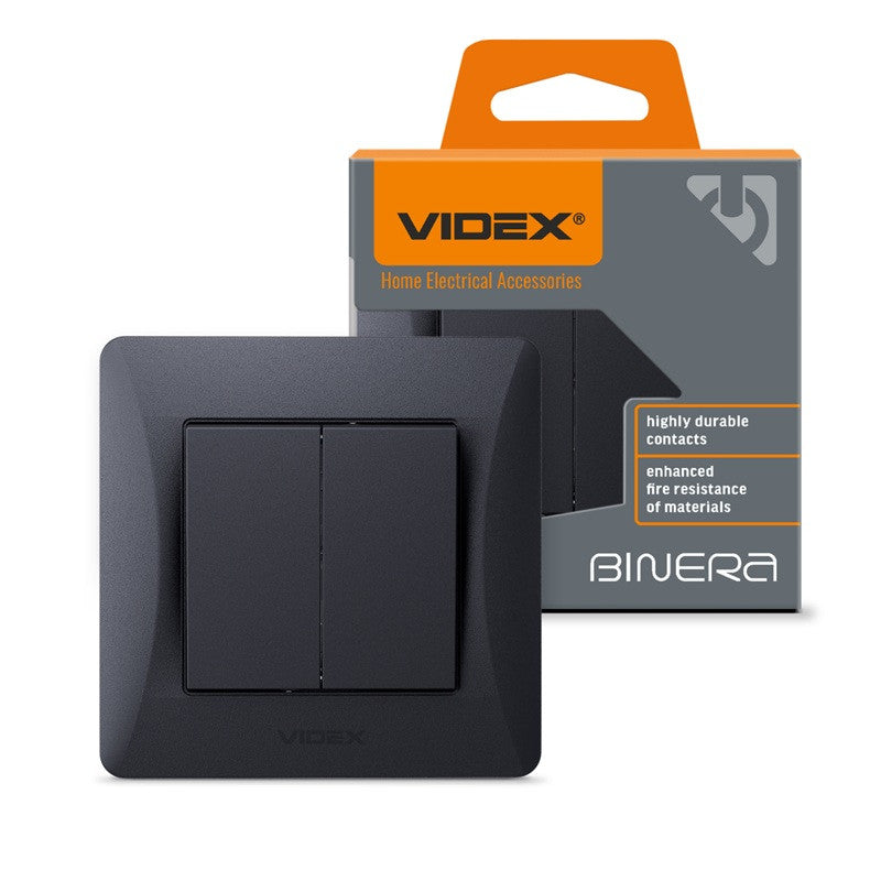 СЕРИЕН КЛЮЧ 10А VF-BNSW2-BG BINERA VIDEX - ГРАФИТ
