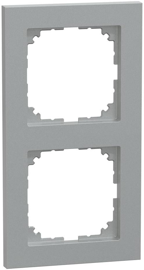 Рамка 2х цвят Алуминий, M-Pure System M Merten SE, SCHNEIDER ELECTRIC, MEG4020-3660