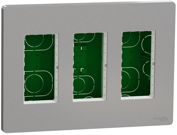 Моноблок за скрит монтаж 3x4 мод. цвят Алуминий Unica System+ SE, SCHNEIDER ELECTRIC, NU173430