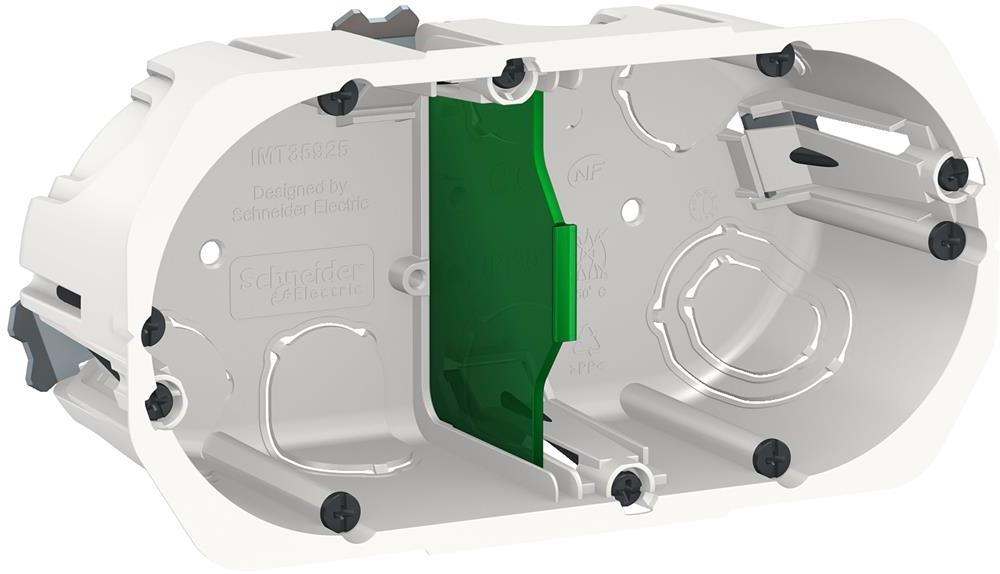 Конзолна кутия за гипсокартон 2х Ø67мм дълбочина 50мм SE, SCHNEIDER ELECTRIC, IMT35925