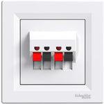 Розетка за тонколони двойна моноблок цвят Бял Asfora SE, SCHNEIDER ELECTRIC, EPH5700121