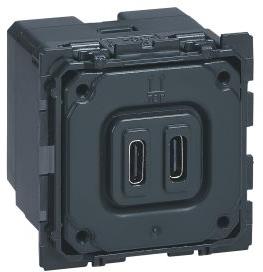 Розетка 2хUSB за зареждане тип C 3A 15W механизъм Celiane Legrand, LEGRAND, 67466