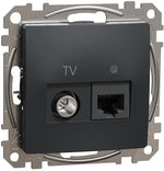 Розетка TV+RJ45 UTP cat.6 цвят Антрацит Sedna SE, SCHNEIDER ELECTRIC, SDD114469T