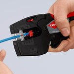 Клещи заголващи автоматични NexStrip, синьо-червена ръкохватка 190мм, Knipex - K1272190