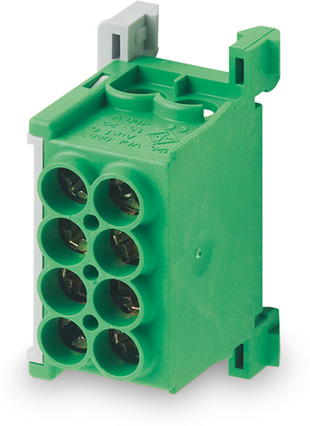Клема изолирана ЗЕЛЕНА MAG25-2 4x25mm² IP20 80A 1000V MOREK, MAG1250G32