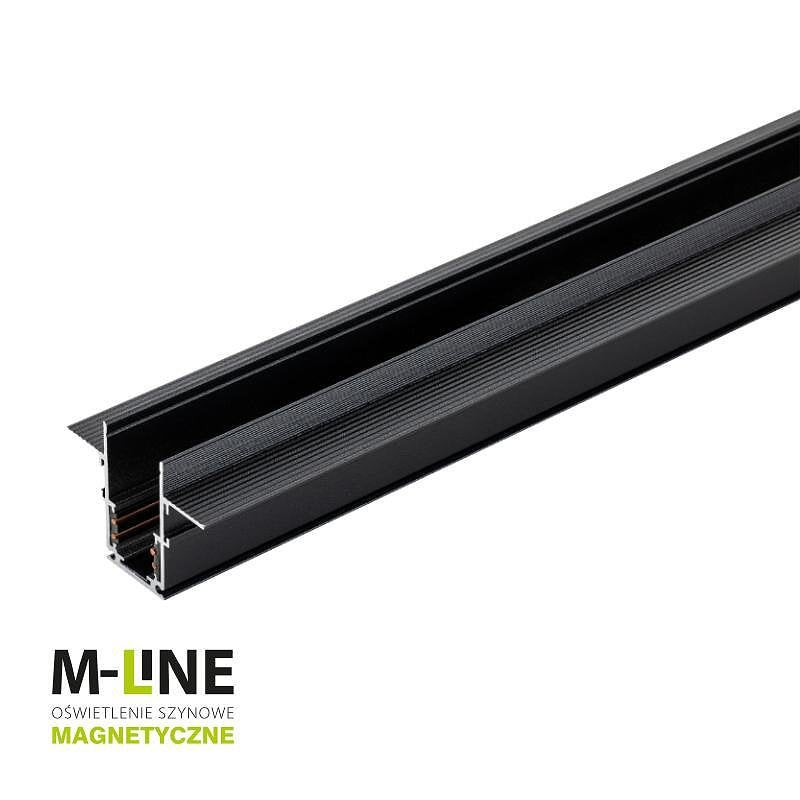 Магнитна релса за вътрешен монтаж M-LINE, черна, 1м, DPM, MTL-R-1-B