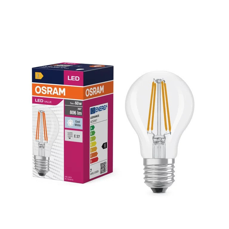 LED ЛАМПА VALUE FILAMENT CLA60 806lm/840 E27 LEDVANCE