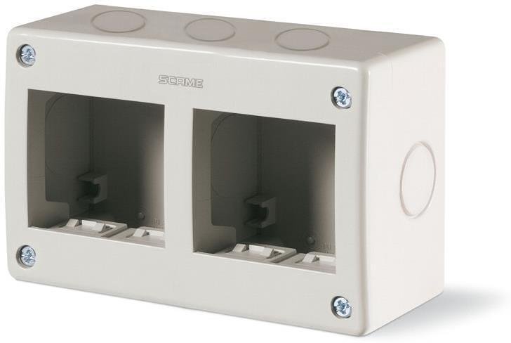 SCAME - Конзола за открит монтаж IP40 2+2 мод. Unibox цвят СИВ - 136.4124