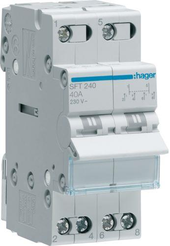 Ум шалтер I-0-II DIN монтаж SFT240 40A 2P 230V 2 мод. Hager, HAGER
