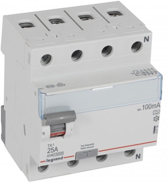 ДТЗ 4P 25A 100mА серия TX3 ID тип A Legrand, LEGRAND НИСКО НАПРЕЖЕНИЕ, 411774