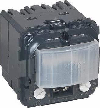 Датчик за движение PIR, 120°, обхват 8m @ h=1.2m, LED ≤ 100W, с ключ, без неутрала, Celiane Legrand, LEGRAND, 67026