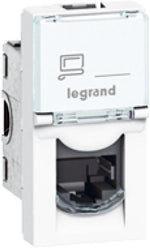Розетка RJ45 cat.6 UTP 1 мод. цвят бял Mosaic Legrand, LEGRAND, 76561