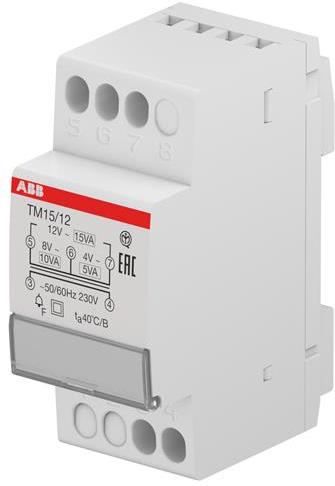 Модулен звънчев трансформатор TM10/12 4/8/12V 2 мод. ABB, 2CSM228715R0802