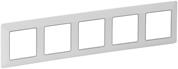 Рамка 5х цвят Бяла с хром Valena Life Legrand, LEGRAND, 754035