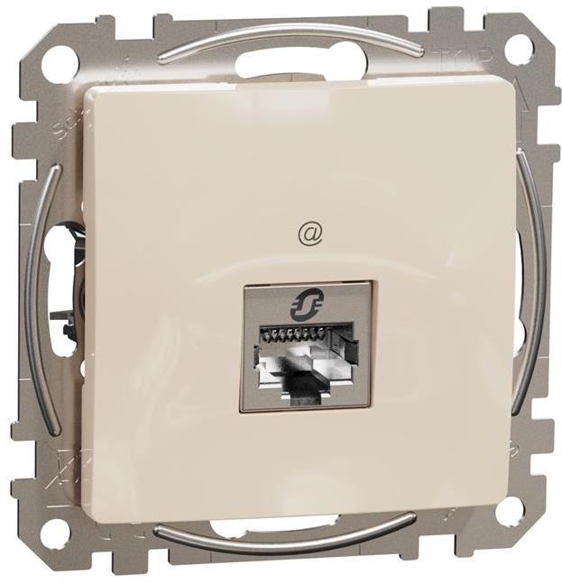 Розетка RJ45 STP cat.6A S-One цвят Крем Sedna SE, SCHNEIDER ELECTRIC, SDD112466S