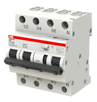 ДТЗ комбинирана DS203NC 3P+N 32A крива B 30mA тип AC 6kA 4 мод. ABB, 2CSR256040R1325