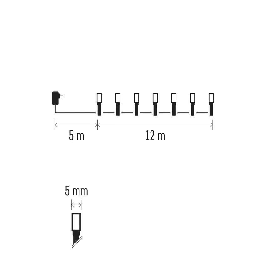 Комплект коледни лампички 120x LED многоцветни 12м IP44 с 8 програми CLASSIC EMOS - D4AM08