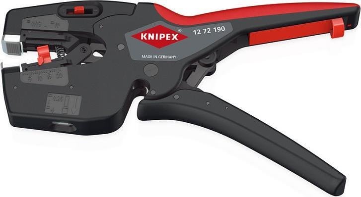 Клещи заголващи автоматични NexStrip, синьо-червена ръкохватка 190мм, Knipex - K1272190