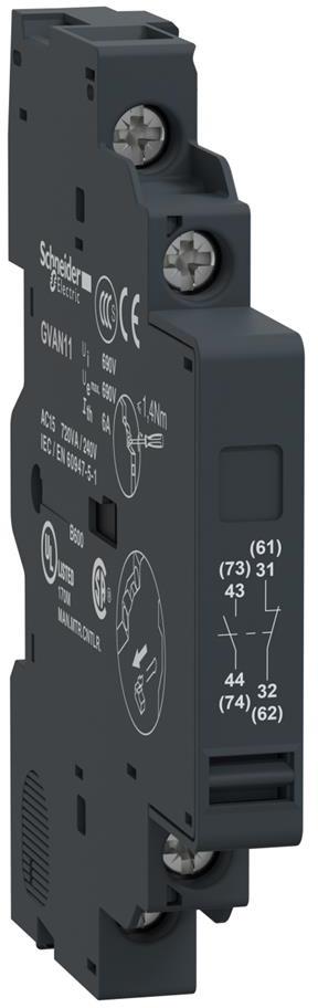 Блок помощни контакти TeSys GVx 1NO-1NC ляв монтаж SE, SCHNEIDER ELECTRIC НИСКО НАПРЕЖЕНИЕ, GVAN11