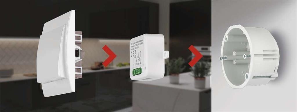 Микромодул Smart реле 1х On/Off 10A изисква неутрала IP-2101SZ ZigBee GoSmart EMOS