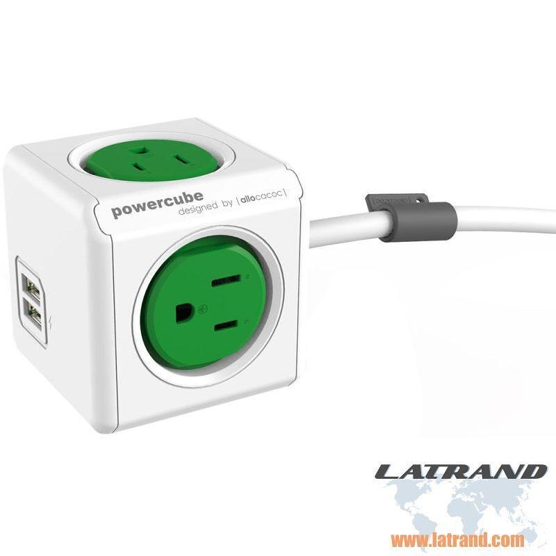 Зелен разклонител Allocacoc PowerCube 1402GN - 1402GN/DEEUPC