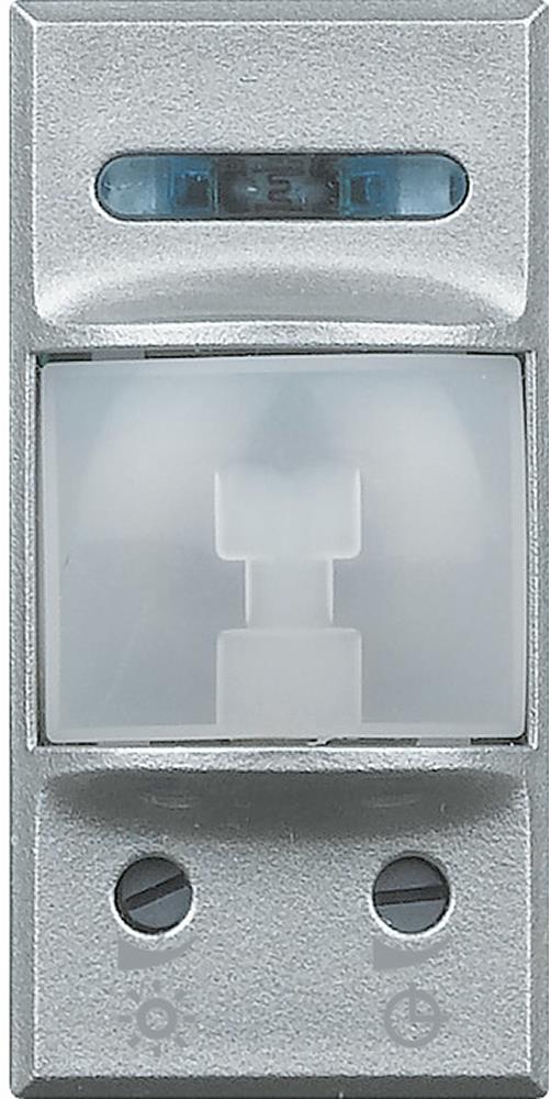 Датчик за движение PIR, 105°, обхват 6m @ h=1.2m, LED ≤ 50W, изисква неутрала, 1 мод. цвят Алуминий Axolute Bticino, BTICINO, HC4431N