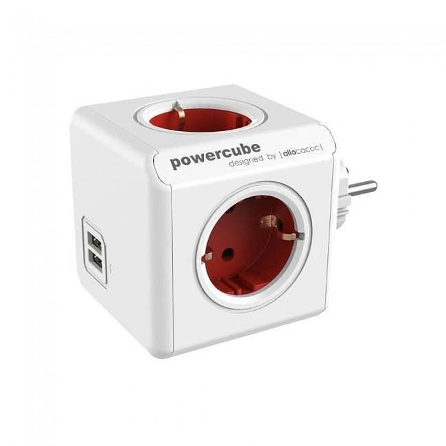 PowerCube Original USB DE; RED, Allocacoc, 1202RD/DEOUPC