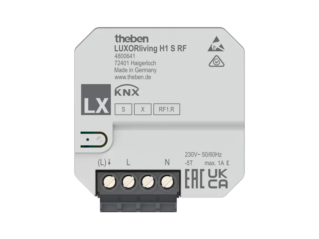 Модул вентили H1 S RF 1х 1A 44х44mm LUXORliving Theben, KNX, 4800641