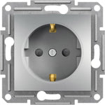 Контакт ШУКО 16A с детска защита цвят Алуминий Asfora SE, SCHNEIDER ELECTRIC, EPH2900261