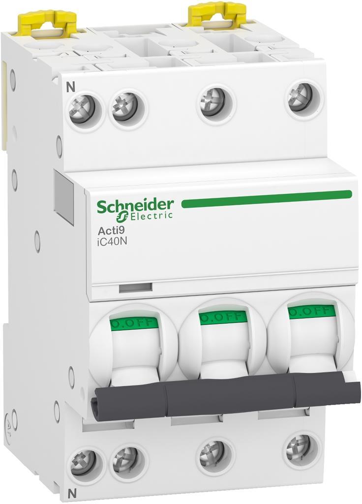 Автоматичен прекъсвач Acti 9 iC40N 3P+N 10A крива C 6kA SE, SCHNEIDER ELECTRIC НИСКО НАПРЕЖЕНИЕ, A9P54710