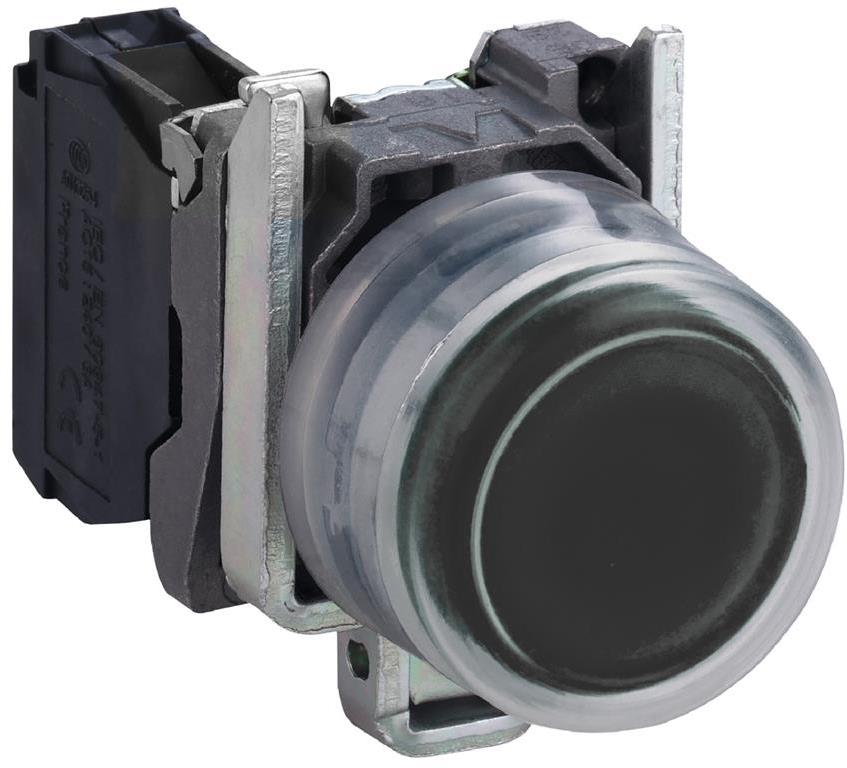 Бутон сглобен черен 1NO със защитно капаче Ø22mm XB4 SE, SCHNEIDER ELECTRIC НИСКО НАПРЕЖЕНИЕ, XB4BP21
