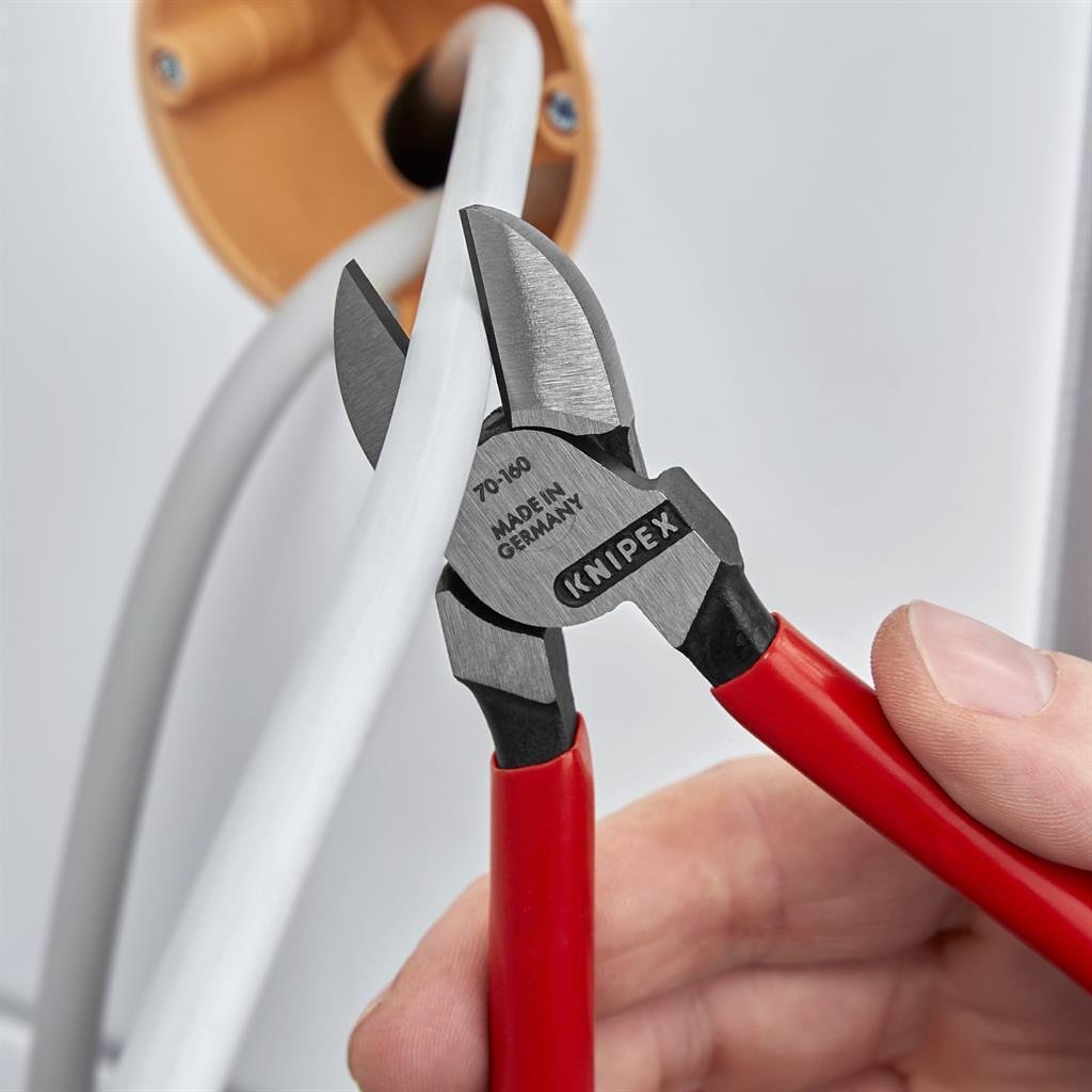 Клещи диагонални резачки, червена ръкохватка 160мм, Knipex - K7001160