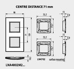Рамка 2х2 мод. правоъгълна Tech LL Bticino, BTICINO, LNA4802M2TE