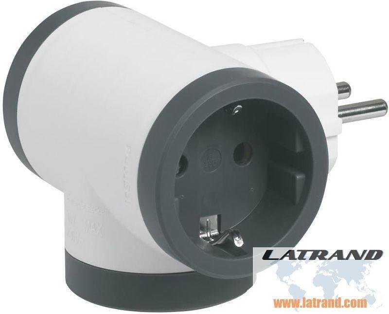 LEGRAND - 694520 Адаптер за контакт 3х Шуко Т-образен бял Legrand