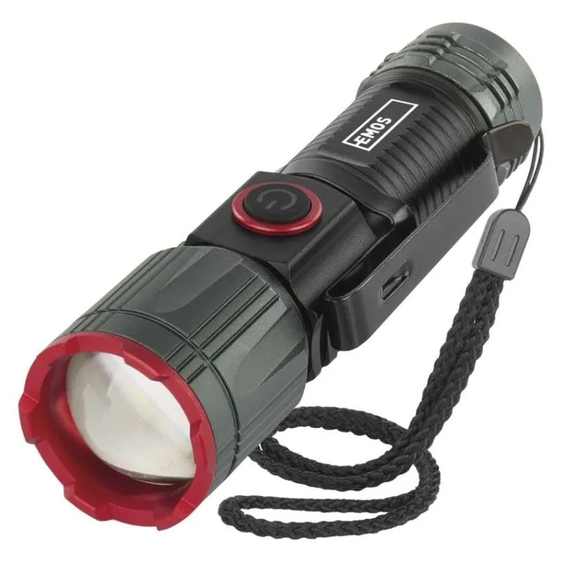 Фенерче LED 300lm 100м 3ч зареждаема 700mAh алуминий IP43 EMOS, P3120