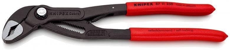 Клещи раздвижени Cobra …matic, червена ръкохватка 250мм, с отваряща пружина, Knipex - K8711250