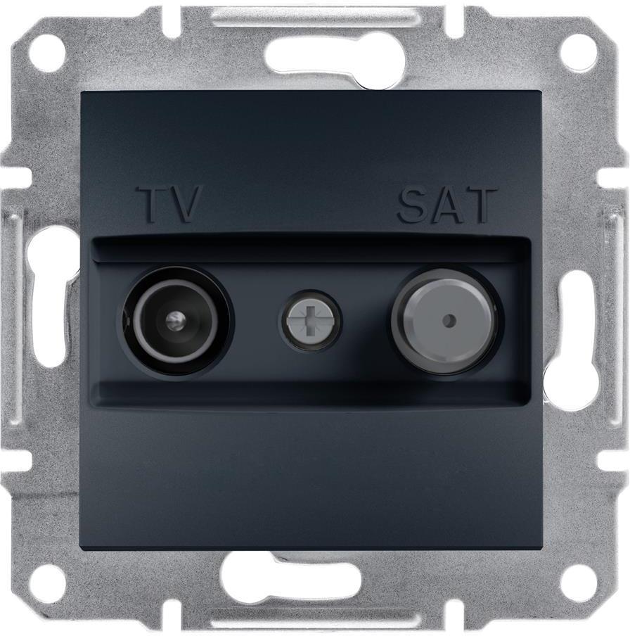 Розетка TV+SAT крайна 1dB цвят Антрацит Asfora SE, SCHNEIDER ELECTRIC, EPH3400171