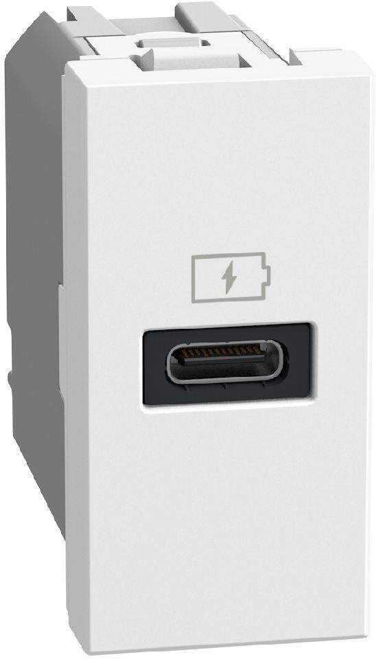 Розетка USB за зареждане тип C Power Delivery 20W 1 мод. цвят Бял Light Now Bticino, BTICINO, YW4192C