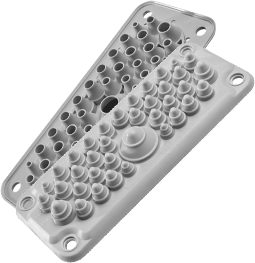 Панел с кабелни входове MC35/37 за 37 кабела IP67 сив RAL 7035 MOREK, MBA1C37G11