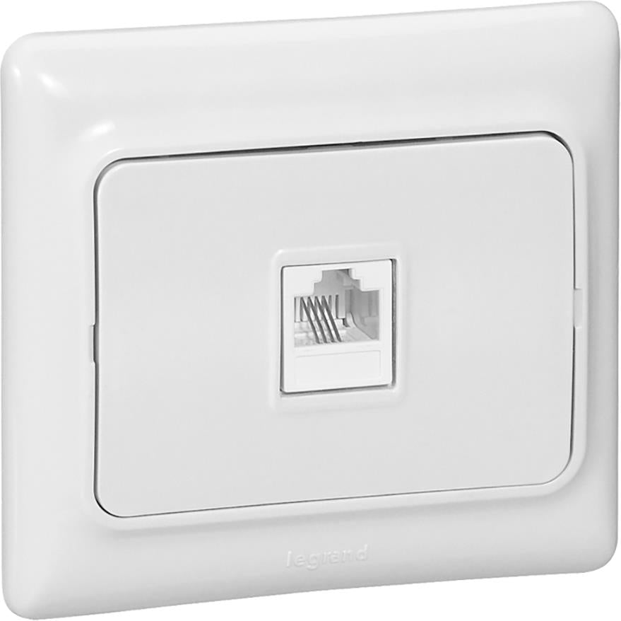 Телефонна розетка RJ11 цвят Бял моноблок Kaptika Legrand /до изчерпване/, LEGRAND, 782114