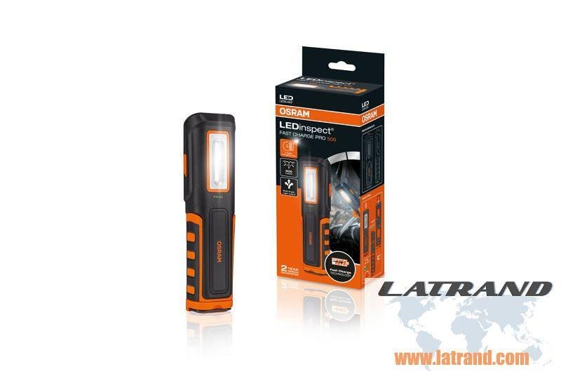 LED професионална сервизна лампа Osram LEDinspect FAST CHARGE PRO500, 500lm, 5700K, с вградена батерия - LEDIL405