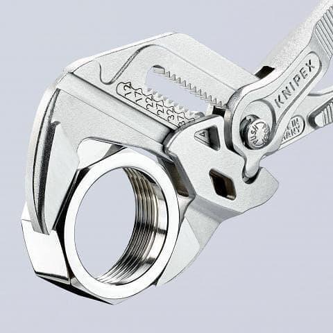 Клещи раздвижени, хромирани, червена ръкохватка 250мм, Knipex - K8603250