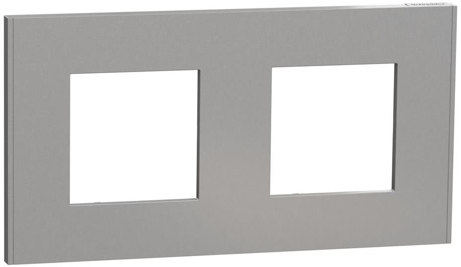 Лицева рамка 2х цвят Алуминий Unica Déco SE, SCHNEIDER ELECTRIC, NU600430