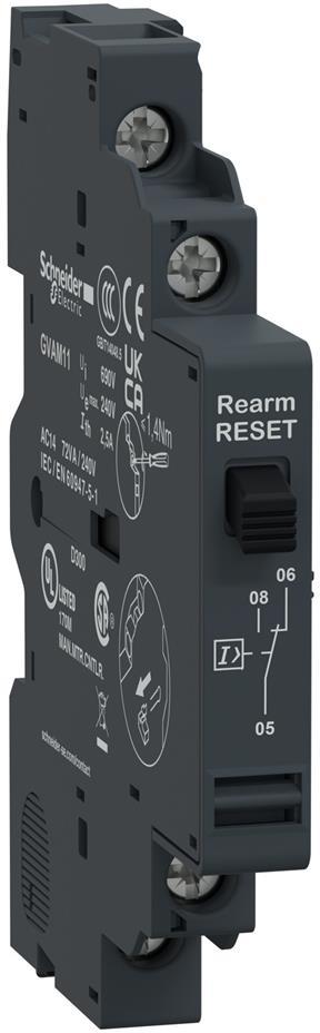 Помощен контакт TeSys GVx индикация повреда SC 1CO 2.5A SE, SCHNEIDER ELECTRIC НИСКО НАПРЕЖЕНИЕ, GVAM11