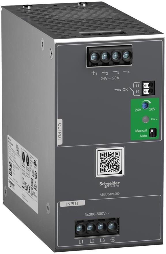 Захранващ блок Modicon 3P In:380...500Vac Out:24Vdc 20A SE, SCHNEIDER ELECTRIC НИСКО НАПРЕЖЕНИЕ, ABLU3A24200