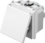 Контакт шуко 2P+E 16A 2 мод. с капаче цвят Бял гланц Modul TEM, VM11PP