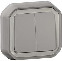 Сериен ключ/бутон моноблок за скрит монтаж цвят Сив IP55 Plexo New Legrand, LEGRAND, 69815L