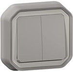 Сериен ключ/бутон моноблок за скрит монтаж цвят Сив IP55 Plexo New Legrand, LEGRAND, 69815L